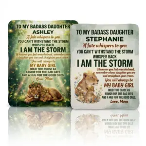 50 x 60 Inch Personalized Sherpa Fleece Throw “I Am the Storm”